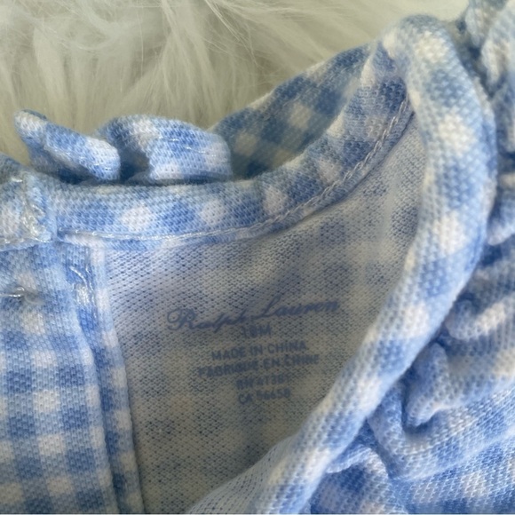 Ralph Lauren baby girl romper /bubble. Light blue gingham pattern - Size 18 mos. - Picture 3 of 6